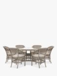 Gallery Direct Menton 6-Seater Round Garden Dining Table & Chairs Set, Natural