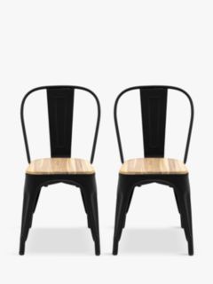 Gallery Direct Ponza Garden Dining Chair, Set of 2, Black/Natural