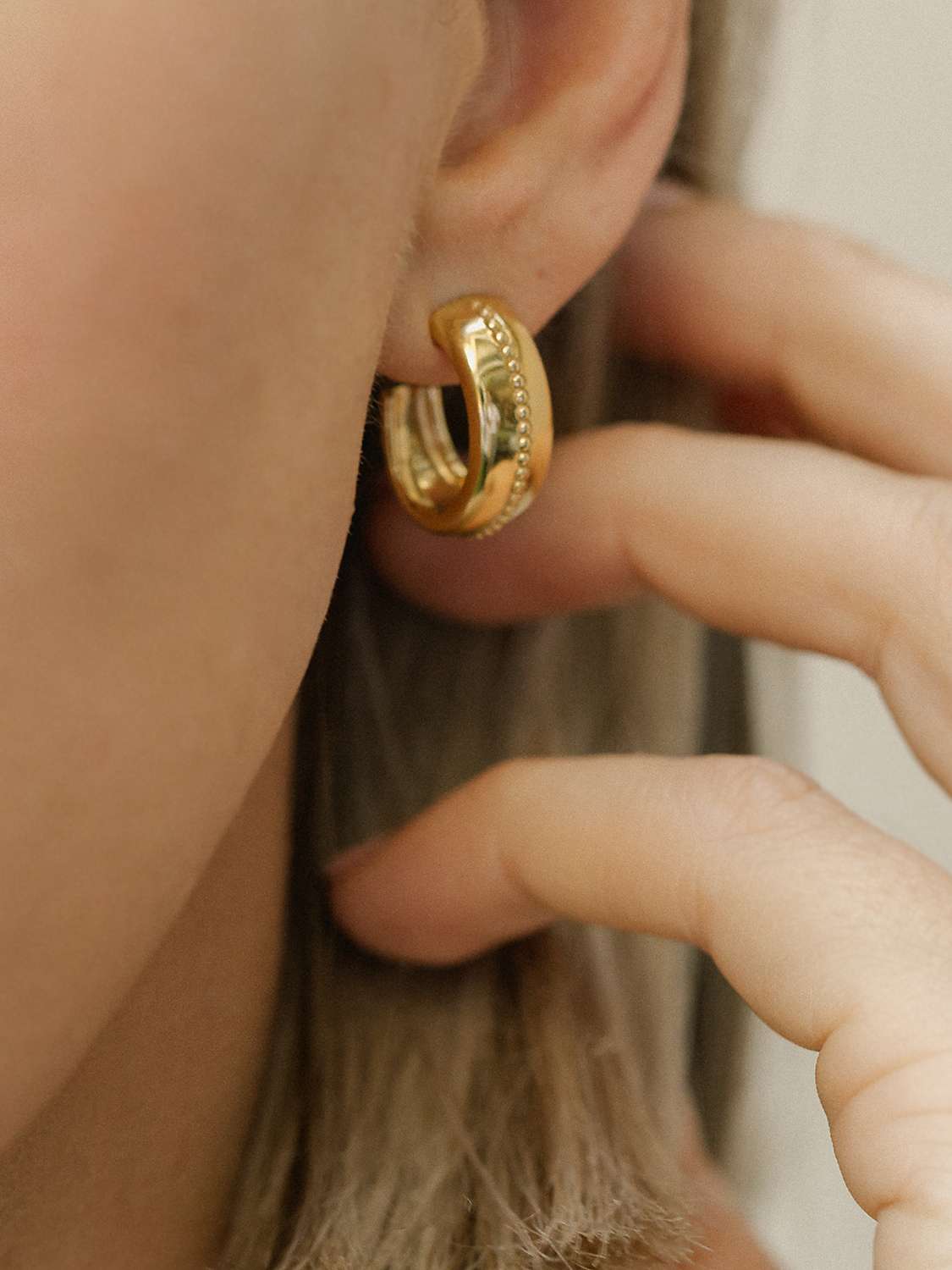 Buy Leah Alexandra Roma Hoop Earrings, Gold Online at johnlewis.com
