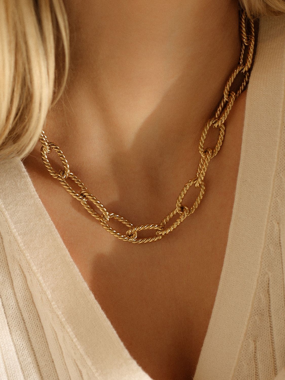 Buy Leah Alexandra Gigi Chain Link Necklace, Gold Online at johnlewis.com