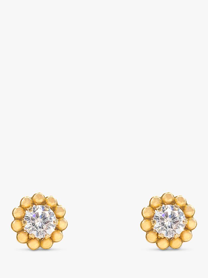 Buy Leah Alexandra Cubic Zirconia Beaded Stud Earrings, Gold Online at johnlewis.com