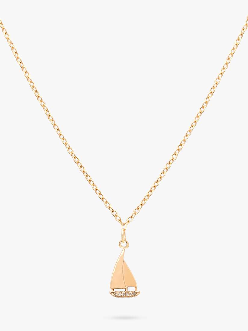 Buy Leah Alexandra Sailboat Pendant Necklace, Gold Online at johnlewis.com