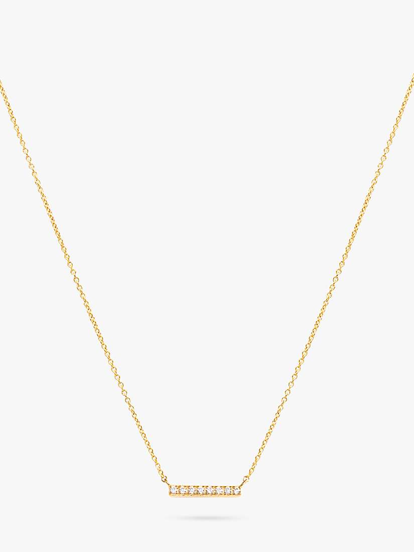 Buy Leah Alexandra Cubic Zirconia Pave Bar Necklace, Gold Online at johnlewis.com