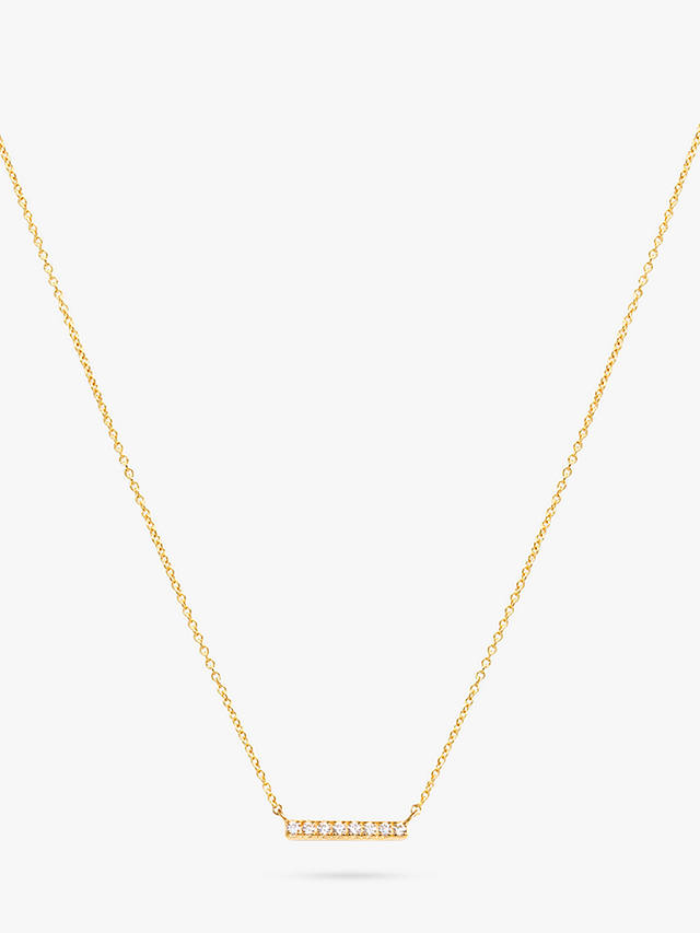 Leah Alexandra Cubic Zirconia Pave Bar Necklace, Gold