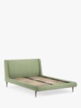 John Lewis Mid-Century Sweep Upholstered Bed Frame, Double, Relaxed Linen Sage Green