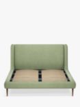 John Lewis Mid-Century Sweep Upholstered Bed Frame, Double, Relaxed Linen Sage Green