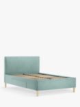 John Lewis Emily 2 Drawer Storage Upholstered Bed Frame, Double, Deep Velvet Eau De Nil