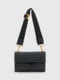 AllSaints Ezra Studded Leather Crossbody Bag, Black