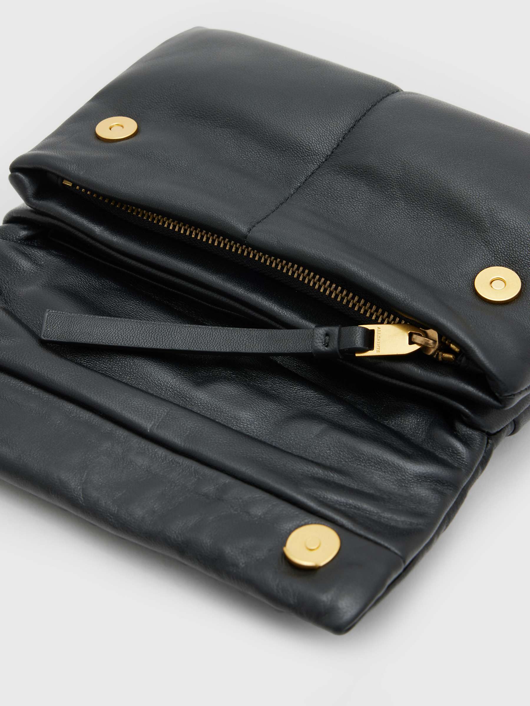 Buy AllSaints Ezra Studded Leather Crossbody Bag, Black Online at johnlewis.com