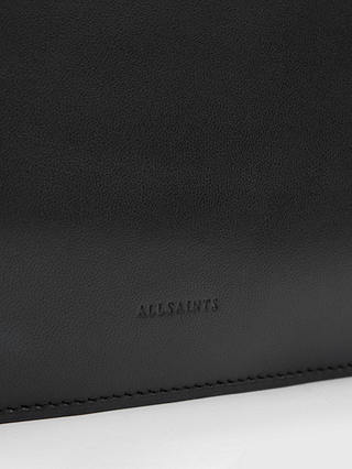 AllSaints Bettina Studded Leather Clutch, Black at John Lewis & Partners