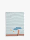 John Lewis Sail Away Stripe Cotton Baby Blanket, 100 x 80cm