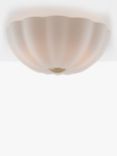 houseof Flower Frosted Glass Flush Ceiling Light, White/Brass