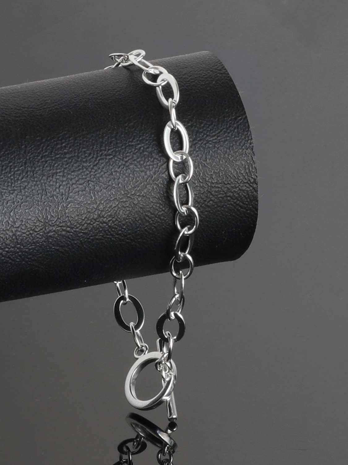 Buy Nina B Oval Link T-Bar Bracelet, Silver Online at johnlewis.com