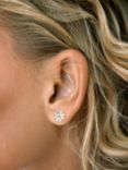 Nina B Flower Stud Earrings, Silver
