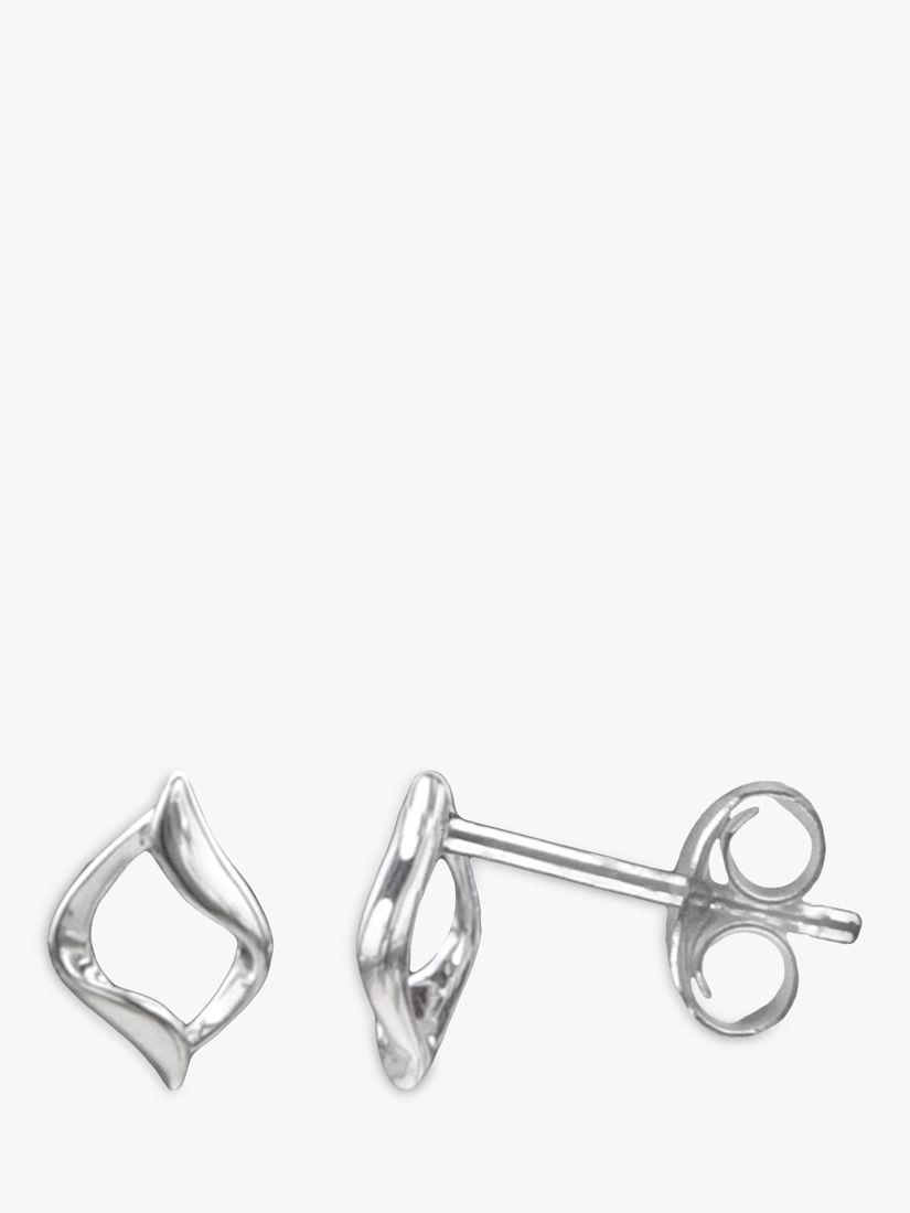 Nina B Open Stud Earrings, Silver at John Lewis & Partners