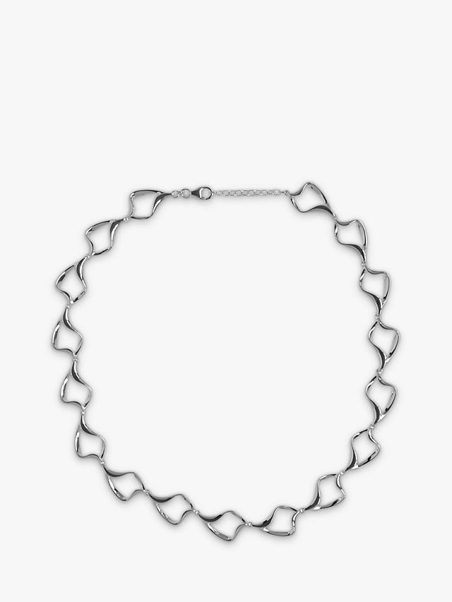 Nina B Sterling Silver Open Collar Necklace, Silver