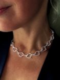 Nina B Sterling Silver Open Collar Necklace, Silver