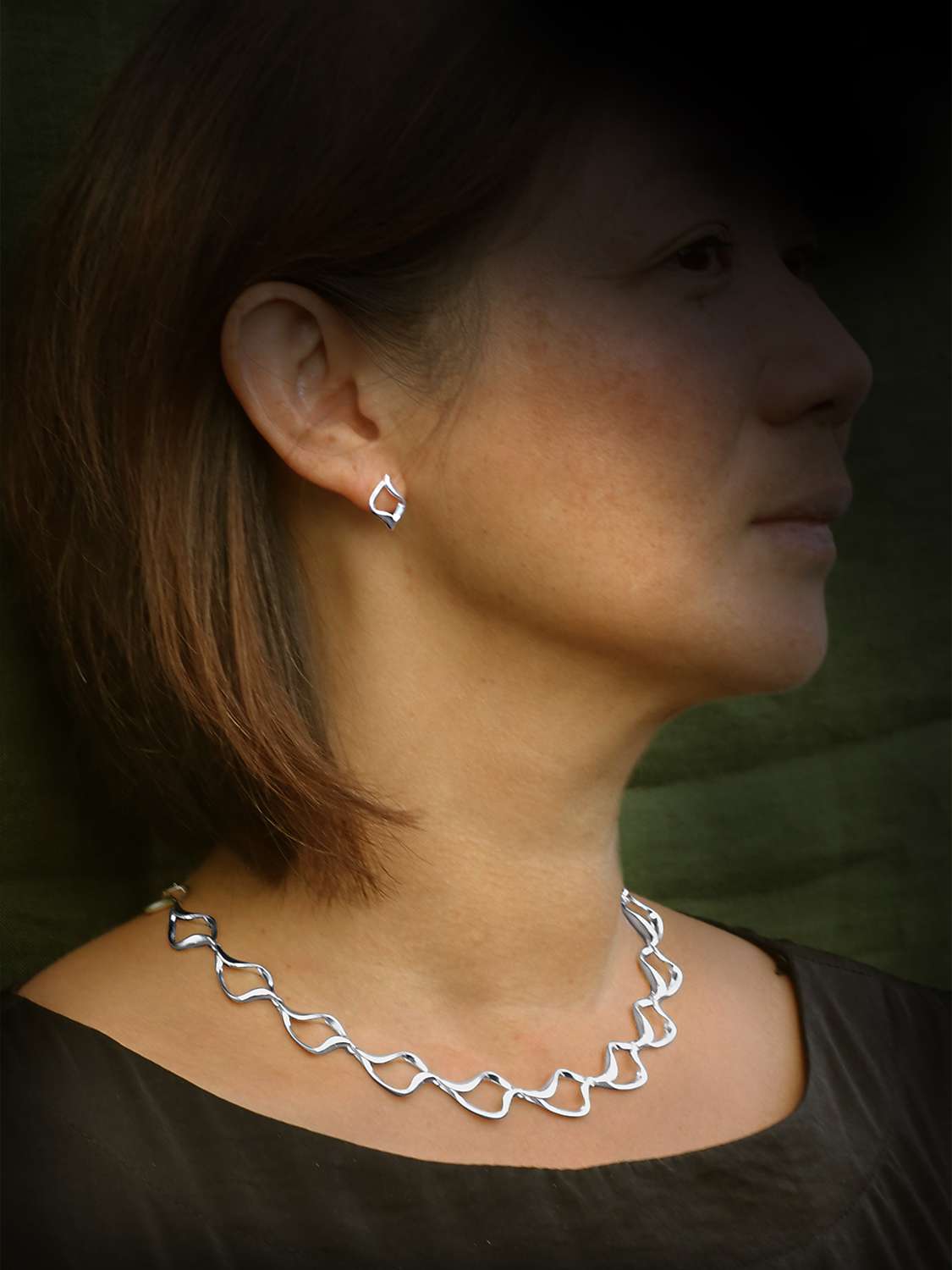 Buy Nina B Sterling Silver Open Collar Necklace, Silver Online at johnlewis.com