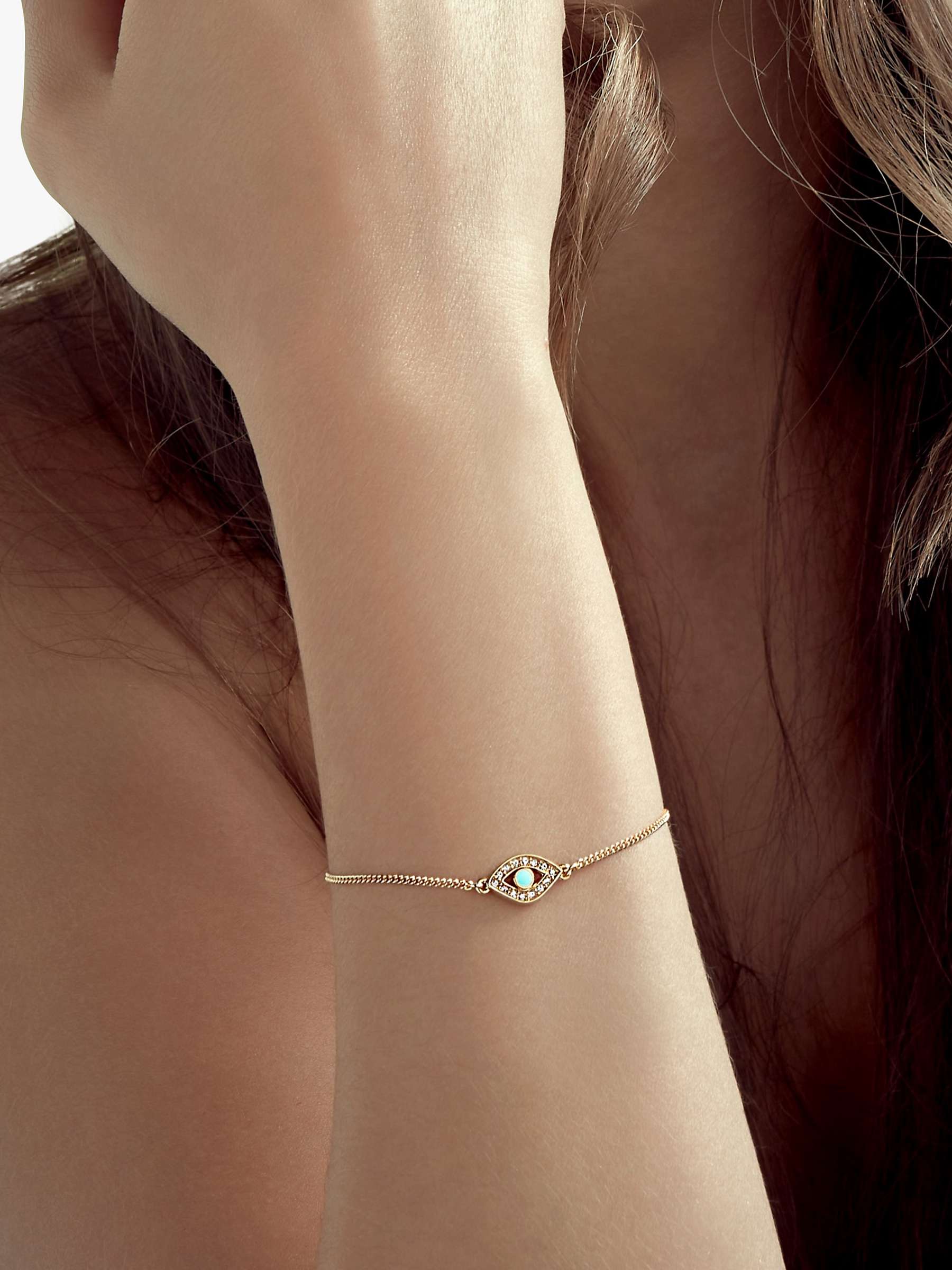 Buy Melissa Odabash Crystal Eye Bracelet, Gold Online at johnlewis.com