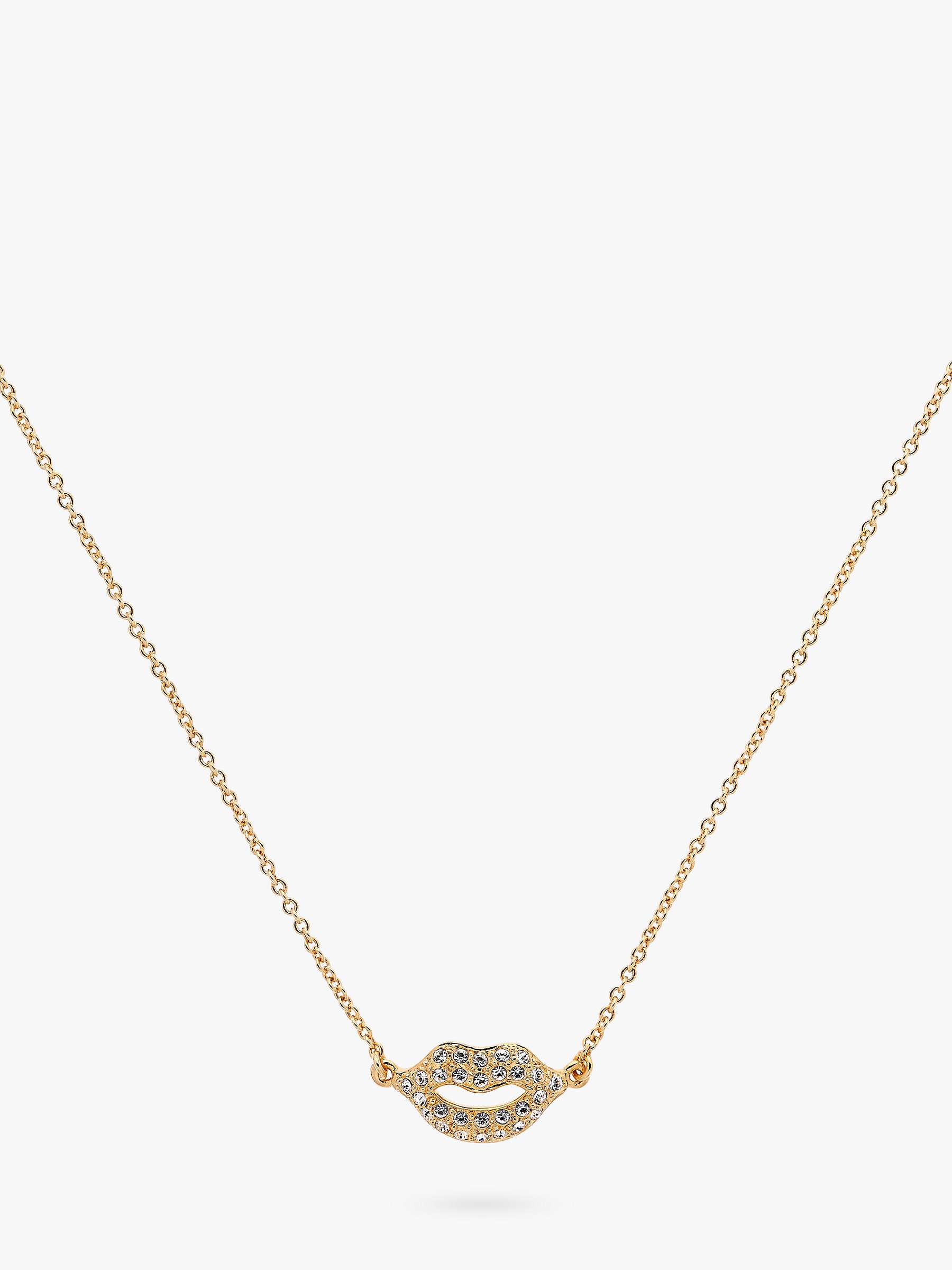 Buy Melissa Odabash Crystal Lips Necklace, Gold Online at johnlewis.com