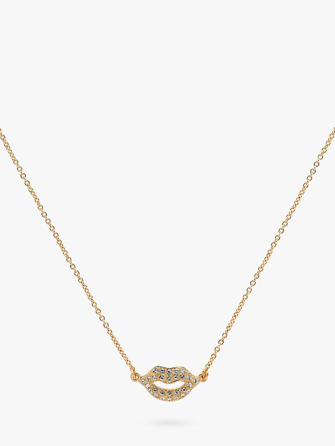 Melissa Odabash Crystal Lips Necklace, Gold