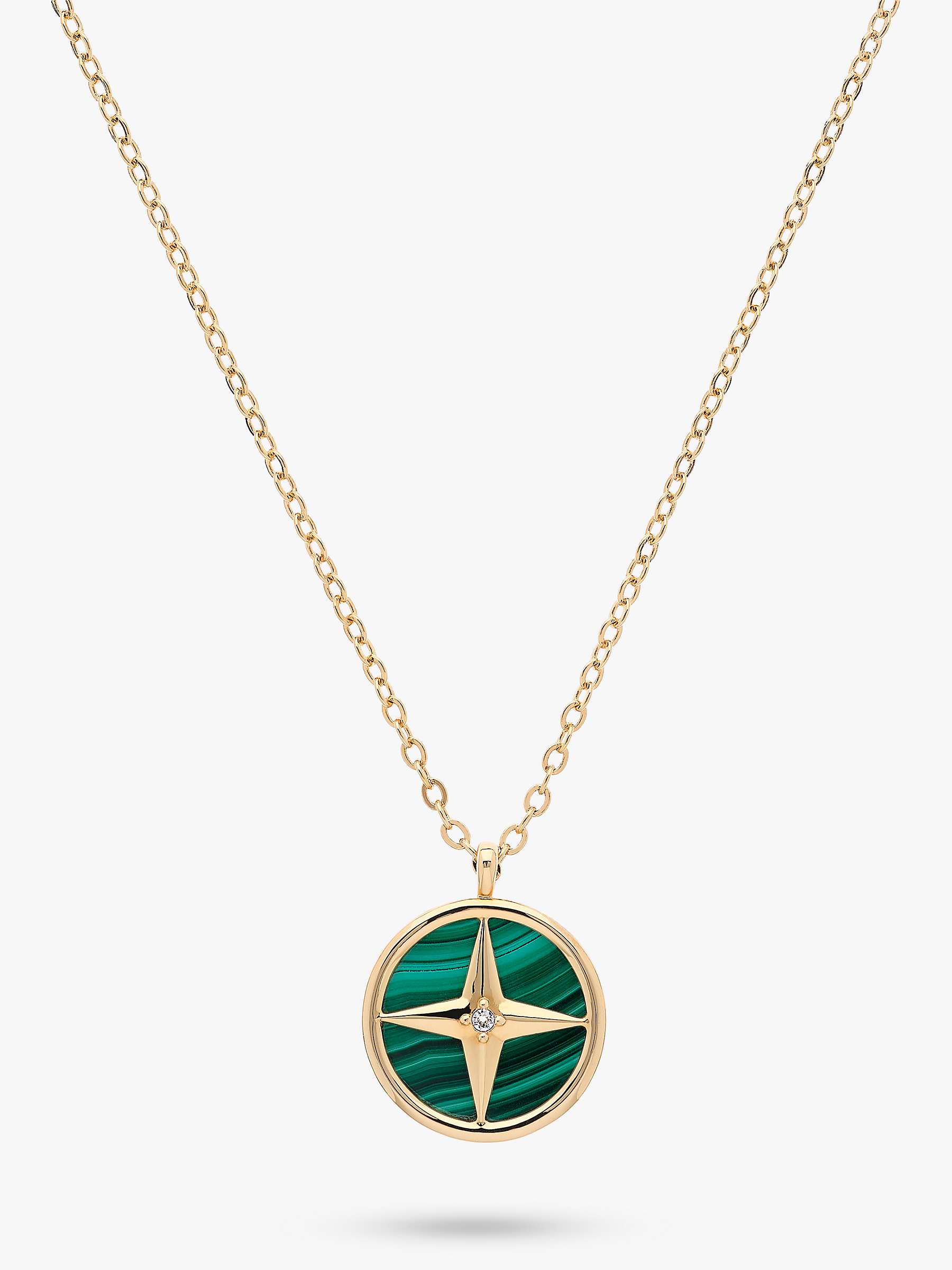 Buy Melissa Odabash Malachite & Crystal Pendant Necklace, Gold Online at johnlewis.com