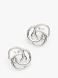Simply Silver Knot Sterling Silver Stud Earrings, Silver
