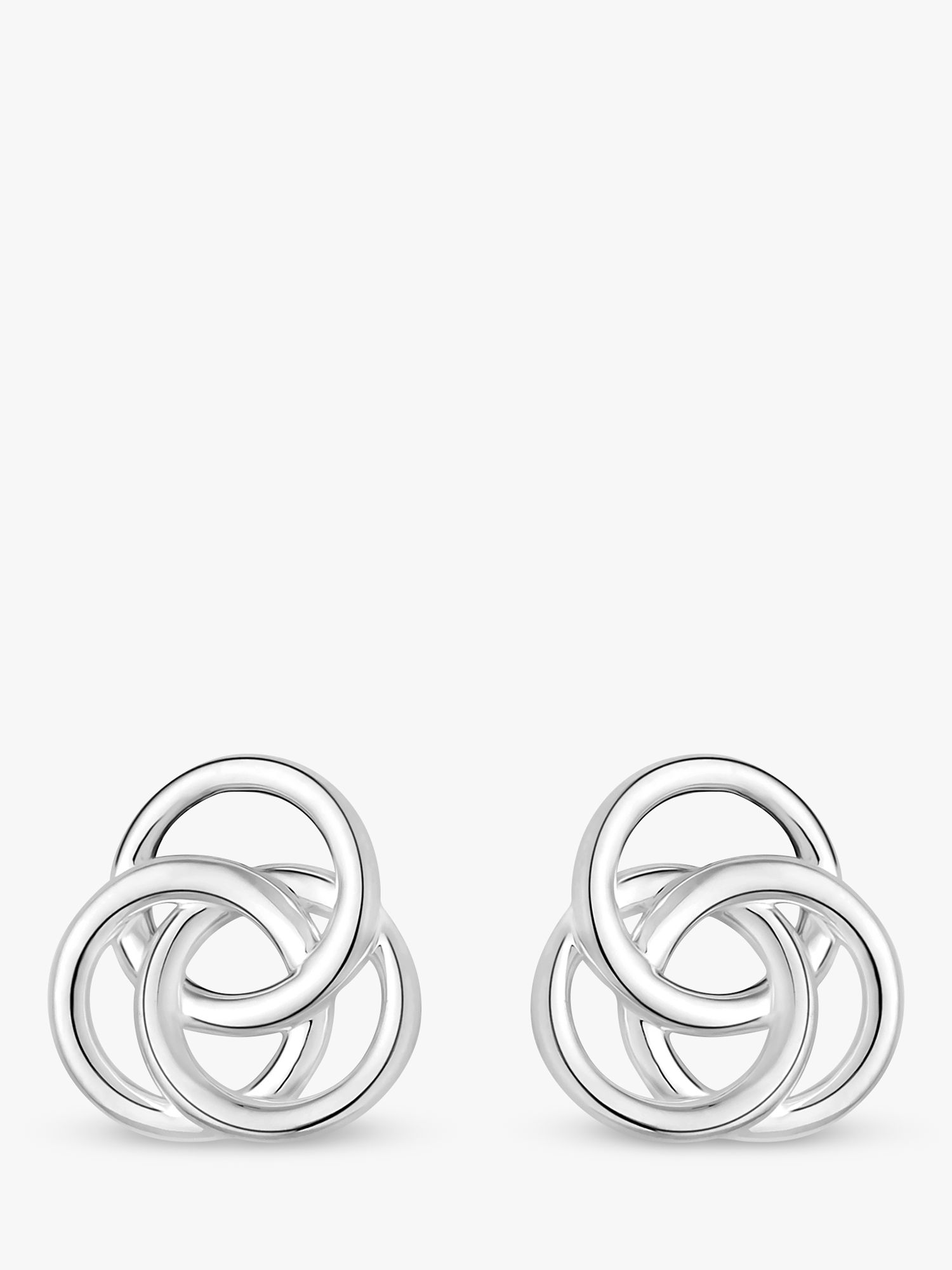 Simply Silver Knot Sterling Silver Stud Earrings, Silver at John Lewis ...