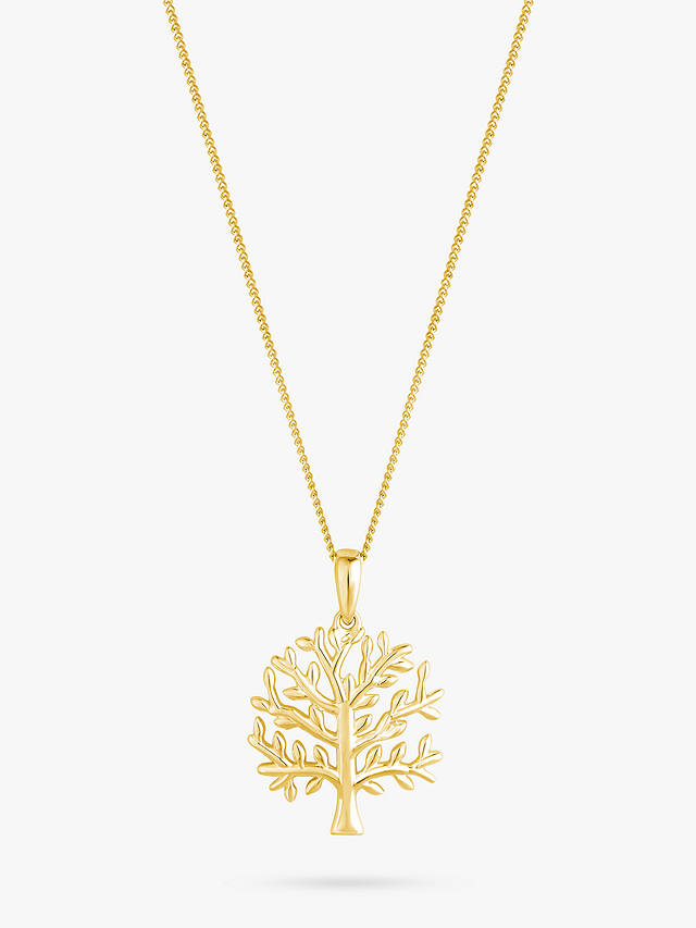 Simply Silver Gold Plated Tree of Love Pendant Necklace, Gold