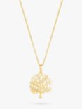 Simply Silver Gold Plated Tree of Love Pendant Necklace, Gold