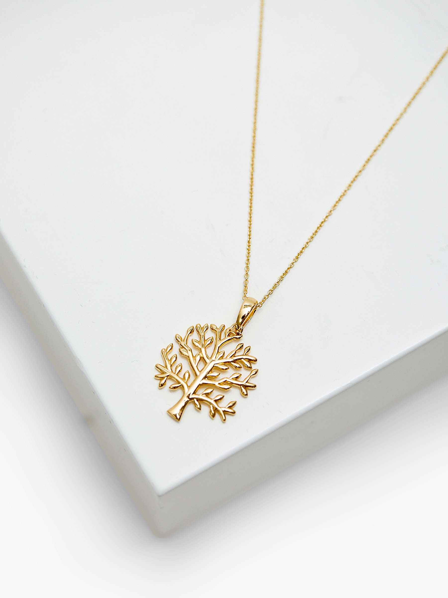 Buy Simply Silver Gold Plated Tree of Love Pendant Necklace, Gold Online at johnlewis.com