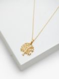 Simply Silver Gold Plated Tree of Love Pendant Necklace, Gold