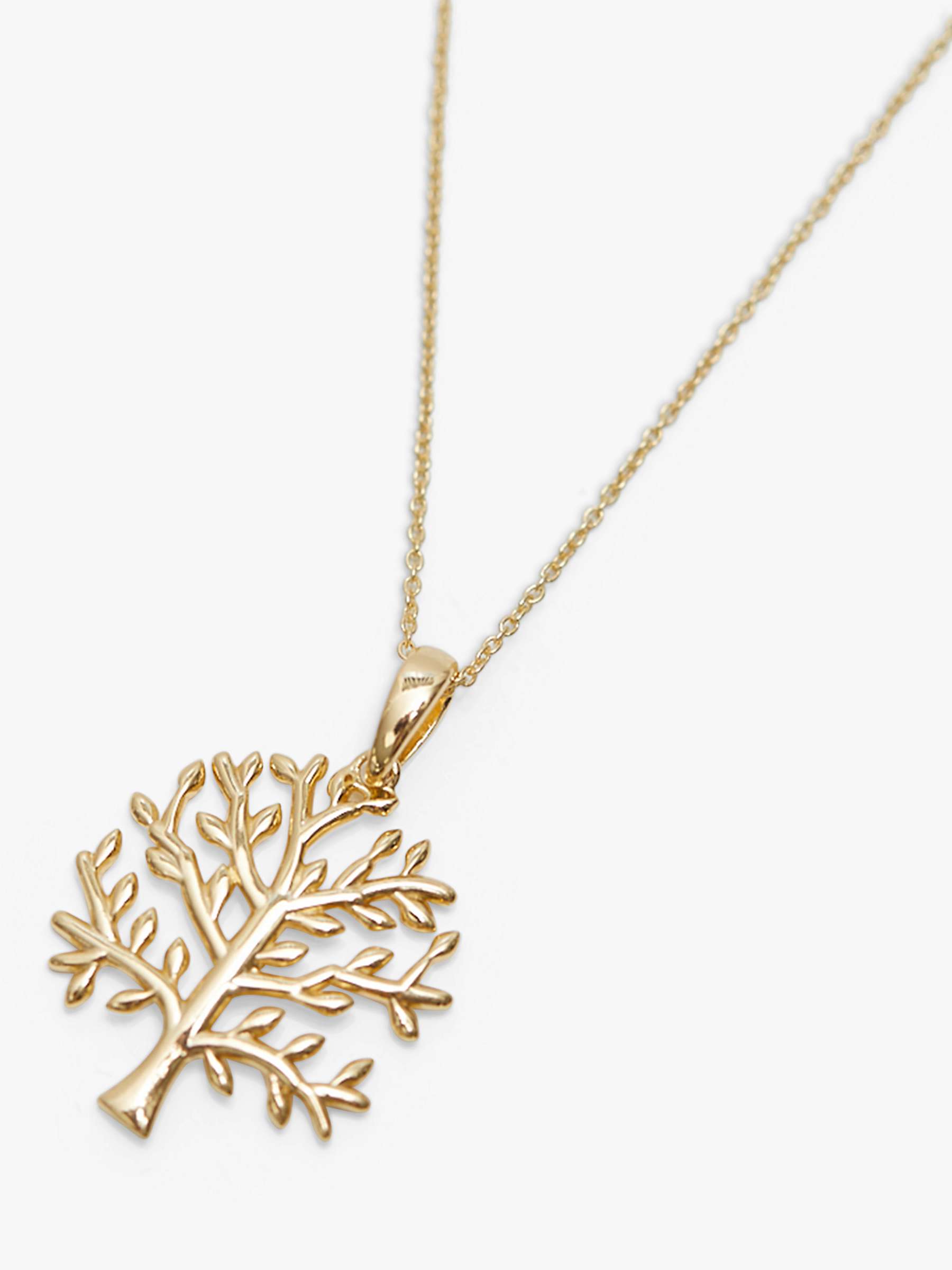 Buy Simply Silver Gold Plated Tree of Love Pendant Necklace, Gold Online at johnlewis.com