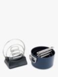 Joseph Joseph Space Folding Handle Non-Stick Saucepan & Accessories Set, 3 Piece, Navy