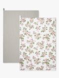 Sophie Allport Blossom Cotton Tea Towel, Set of 2, Natural/Pink