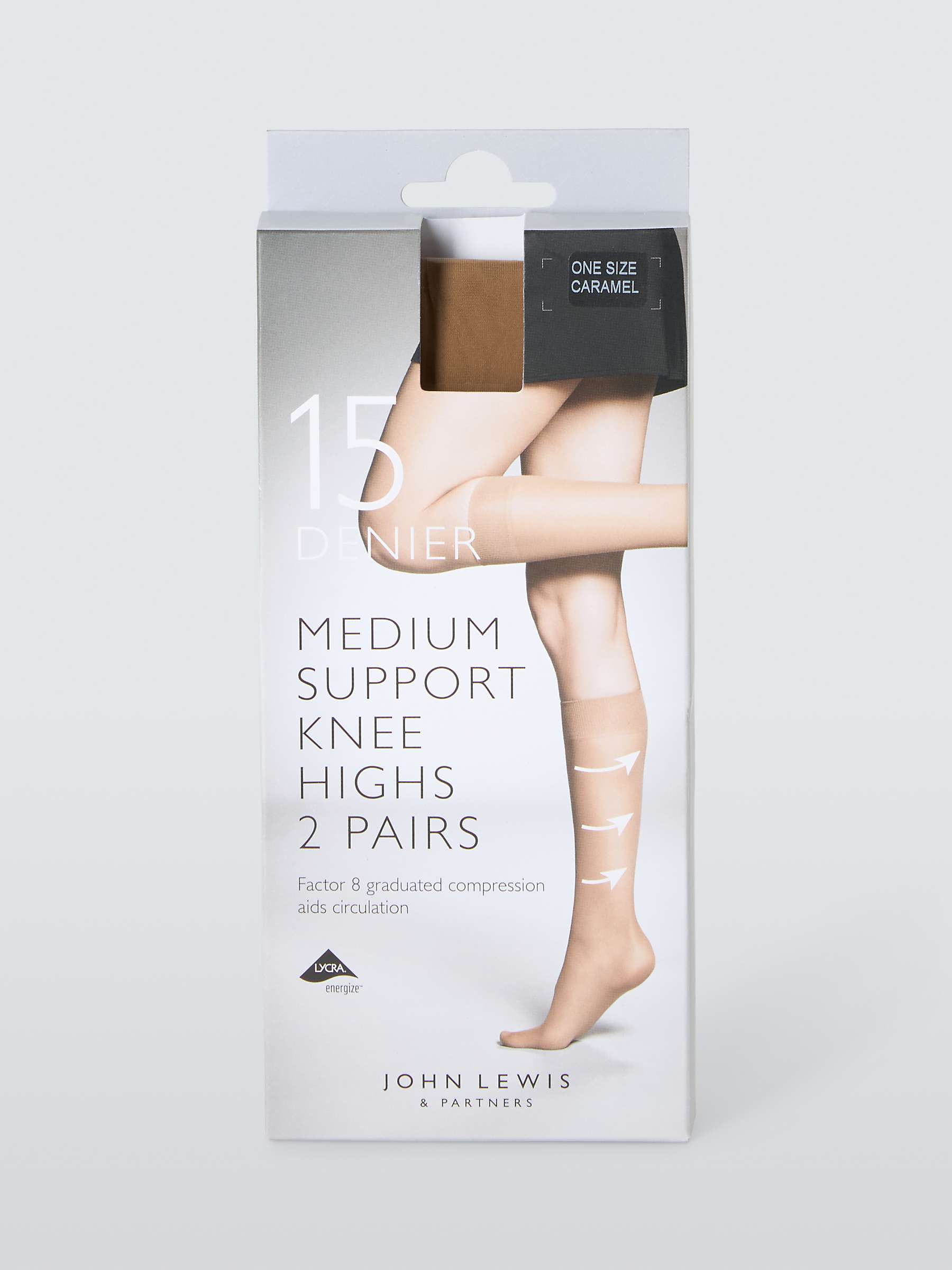 Buy John Lewis 15 Denier Medium Support Knee High Tights, Pack of 2 Online at johnlewis.com