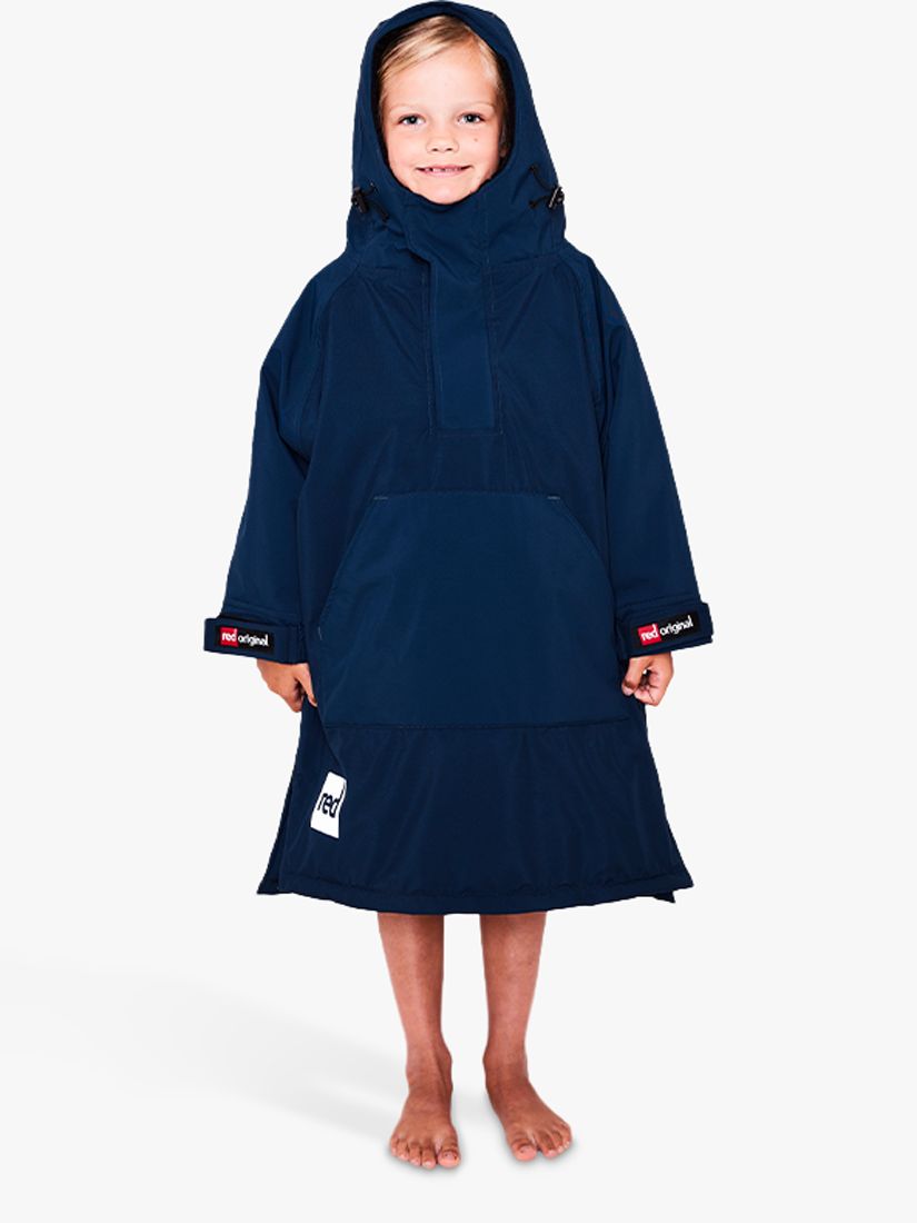 Red Kids' Dry Poncho, One Size, Navy