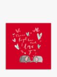Woodmansterne Two Elephants And Hearts Valentine's Day Card