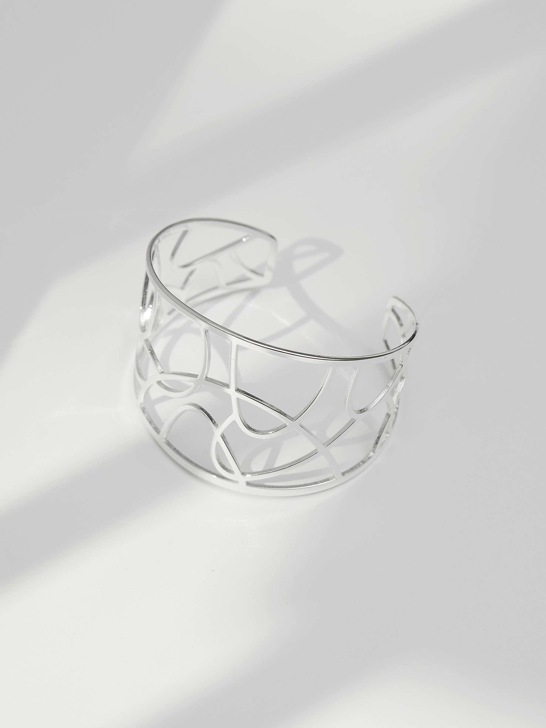 Buy Jon Richard Silver Plated Open Cage Cuff Bangle, Silver Online at johnlewis.com