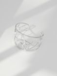 Jon Richard Silver Plated Open Cage Cuff Bangle, Silver