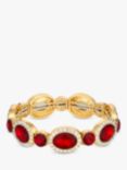 Jon Richard Gold Plated And Garnet Stretch Bracelet, Gold/Red