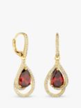 Jon Richard Pear Shaped Garnet Earrings, Gold/Red