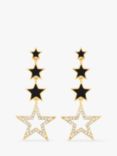Jon Richard Gold Plated Jet Star Drop Earrings, Gold/Black