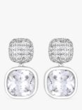 Jon Richard Silver Plated Pave And Cubic Zirconia Drop Earrings, Silver