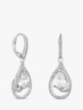 Jon Richard Cubic Zirconia Pear Drop Earrings, Silver