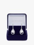 Jon Richard Cubic Zirconia Pear Drop Earrings, Silver