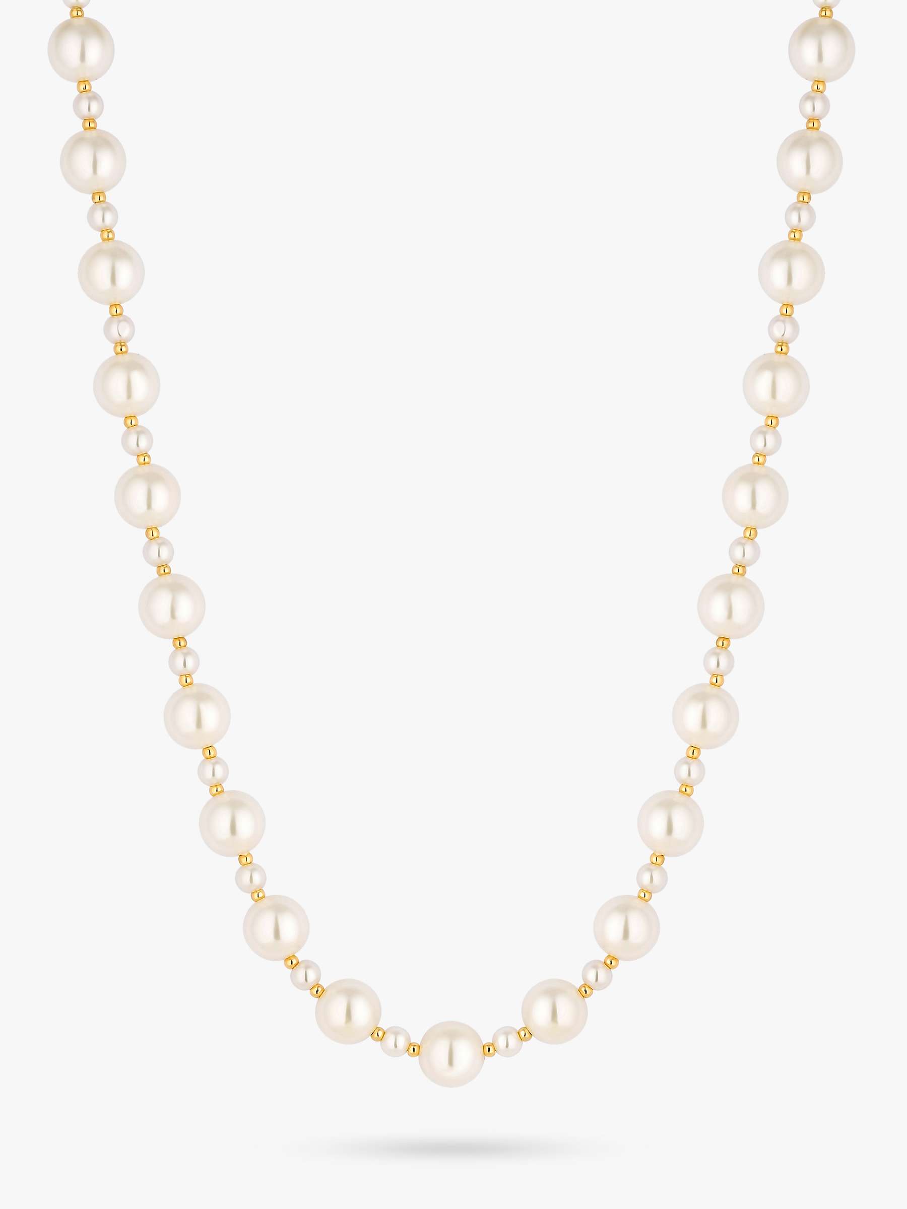 Buy Jon Richard Gold Plated Pearl Toggle Necklace, Gold/Cream Online at johnlewis.com
