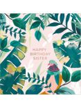 John Lewis Bird in Foliage Happy Birthday Sister Card