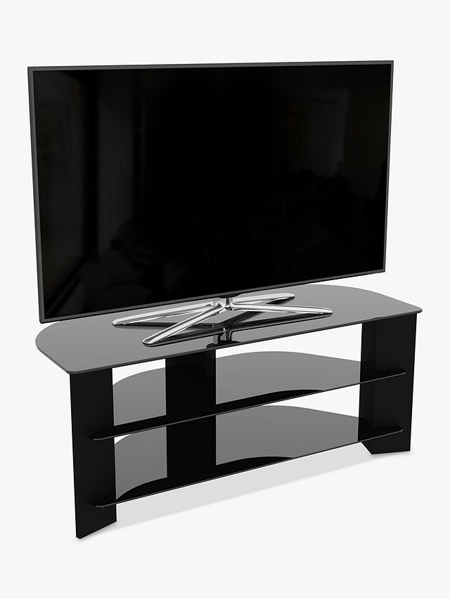 AVF Varano 1100 Corner TV Stand for TVs up to 55", Black/Black Glass