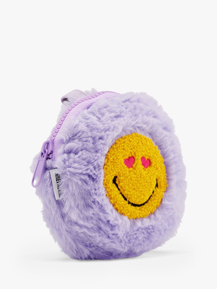 Buy Small Stuff Kids' SMILEYWORLD®️ Faux Fur Purse Keyring, Lilac Online at johnlewis.com